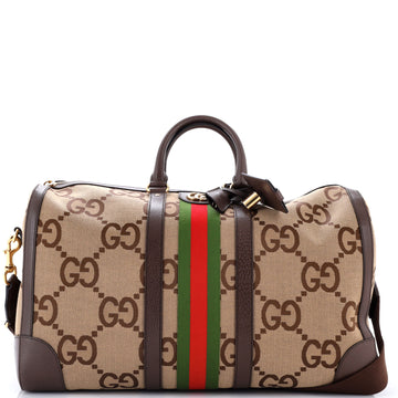 Gucci Savoy Web Convertible Duffle Bag Jumbo GG Canvas Large