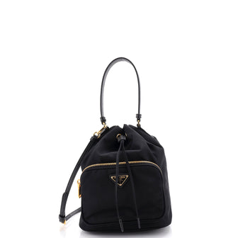 Prada Drawstring Bucket Bag Tessuto Small