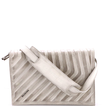 Balenciaga Car Hybrid Wallet with Strap Distressed Embossed Leather