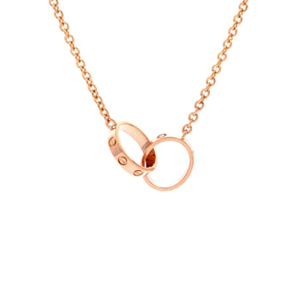 Cartier Love Interlocking Necklace 18K Rose Gold