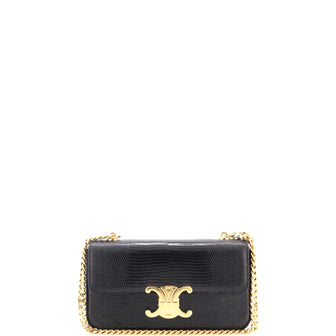 Celine Claude Chain Shoulder Bag Lizard