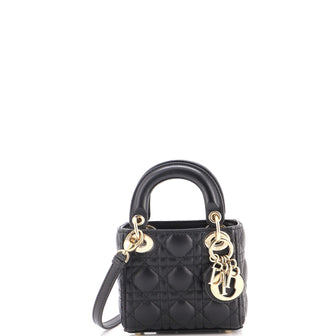 Christian Dior Lady Dior Bag Cannage Quilt Lambskin Micro