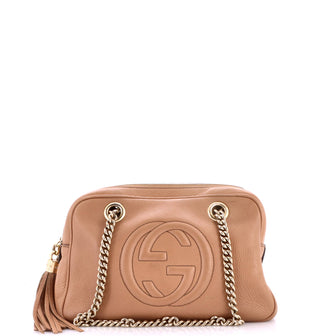 Gucci Soho Chain Zip Shoulder Bag Leather Small