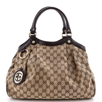 Gucci Sukey Tote GG Canvas with Leather Medium