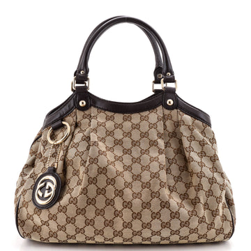 Gucci Sukey Tote GG Canvas with Leather Medium