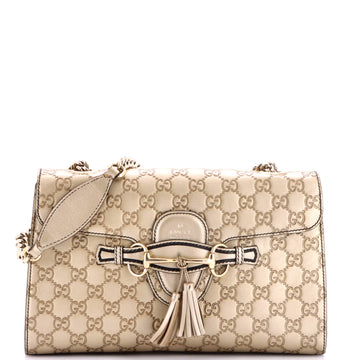 Gucci Emily Chain Flap Bag Guccissima Leather Medium