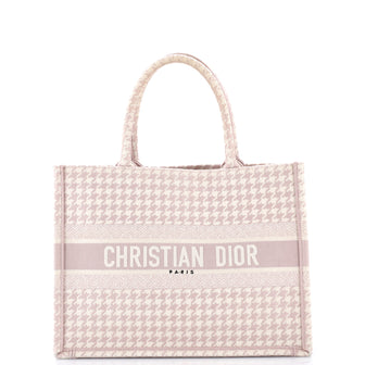 Christian Dior Book Tote Houndstooth Canvas Medium