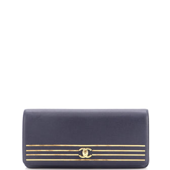 Chanel Captain Gold Clutch Embroidered Caviar