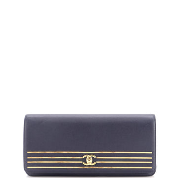 Chanel Captain Gold Clutch Embroidered Caviar