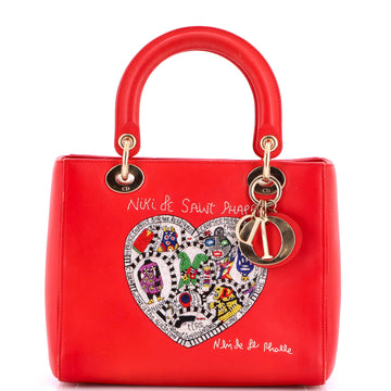 Christian Dior Lady Dior Bag Limited Edition Niki de Saint Phalle Embroidered Leather Medium