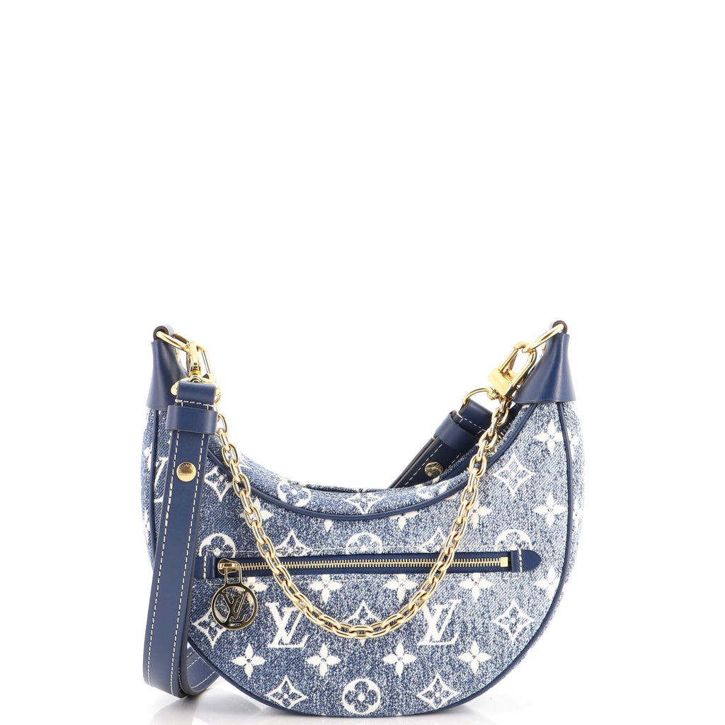 バッグ LOUIS VUITTON Louis Vuitton Loop Handbag Monogram Jacquard Denim Blue 4434056