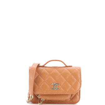 Chanel Business Affinity Flap Clutch with Chain Quilted Caviar