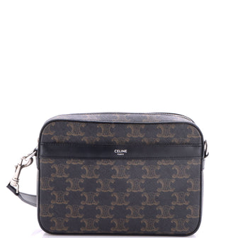 Celine Zip Messenger Bag Triomphe Coated Canvas Small