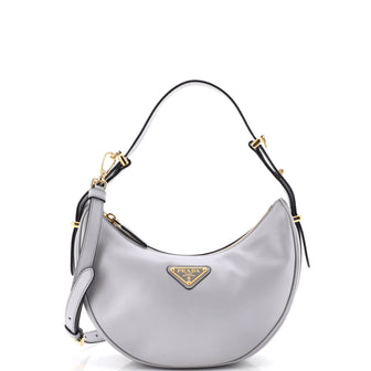 Prada Arque Half Moon Hobo Leather Mini