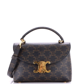 Celine Nino Top Handle Bag Triomphe Coated Canvas Teen