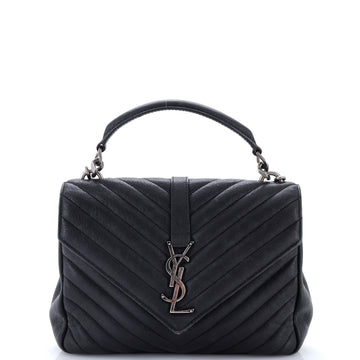 Saint Laurent Classic Monogram College Bag Matelasse Chevron Leather Medium