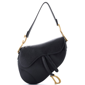 Christian Dior Saddle Handbag Leather Medium