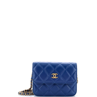 Chanel Pearl Crush Flap Clutch with Chain Quilted Lambskin Mini