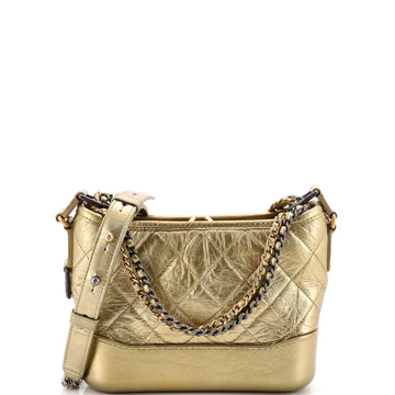 Chanel Gabrielle Hobo Quilted Metallic Aged Calfskin Small