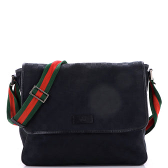 Gucci Web Strap Flap Messenger GG Canvas Medium