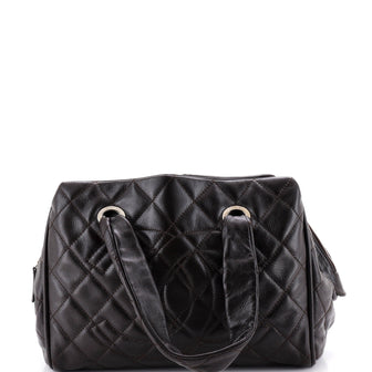 Chanel Timeless Classic Bowler Bag Quilted Caviar Large
