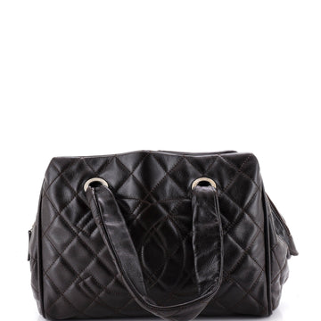 Chanel Timeless Classic Bowler Bag Quilted Caviar Large