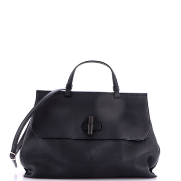 Gucci Bamboo Daily Top Handle Bag Leather Large