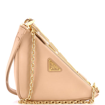 Prada Double Symbole Triangle Bag Leather and Jacquard Mini