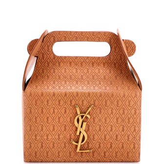 Saint Laurent Take-Away Box Bag Monogram All Over Leather
