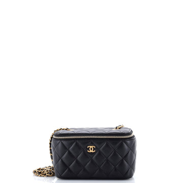 Chanel Pearl Crush Vanity Case with Chain Quilted Lambskin Small