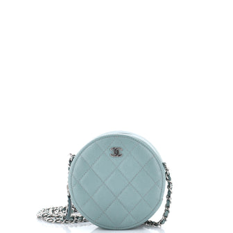 Chanel Round Clutch with Chain Quilted Caviar Mini