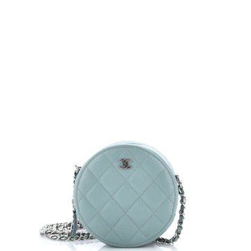Chanel Round Clutch with Chain Quilted Caviar Mini
