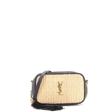 Saint Laurent Lou Camera Bag Woven Raffia Mini
