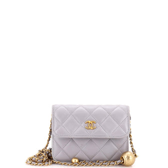 Chanel Pearl Crush Flap Clutch with Chain Quilted Lambskin Mini