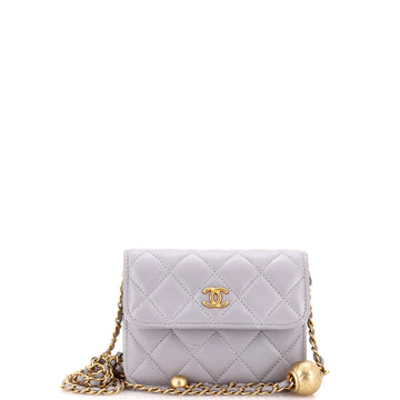 Chanel Pearl Crush Flap Clutch with Chain Quilted Lambskin Mini