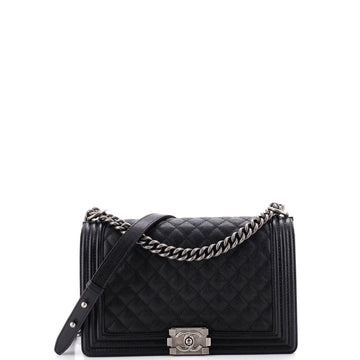 Chanel Boy Flap Bag Quilted Caviar New Medium