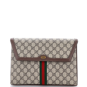 Gucci Ophidia Flap Clutch GG Coated Canvas Large