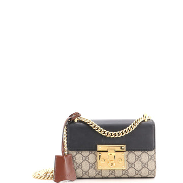 Gucci Padlock Shoulder Bag GG Coated Canvas and Leather Small