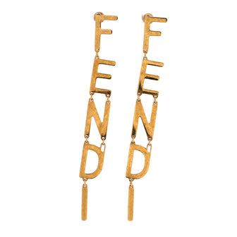 Fendi Logo Letters Drop Earrings Metal
