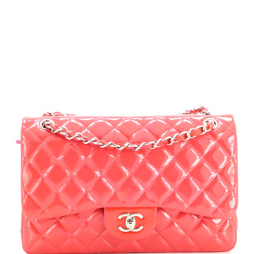 Chanel Classic Double Flap Bag Quilted Patent Jumbo