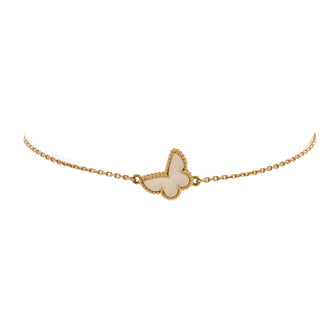 Van Cleef & Arpels Sweet Alhambra Butterfly Bracelet 18K Yellow Gold and Mother of Pearl