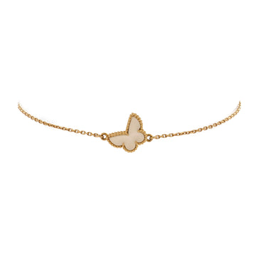 Van Cleef & Arpels Sweet Alhambra Butterfly Bracelet 18K Yellow Gold and Mother of Pearl