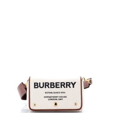Burberry Hackberry Shoulder Bag Canvas with Leather Small