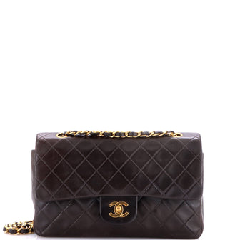 Chanel Vintage Classic Double Flap Bag Quilted Lambskin Small