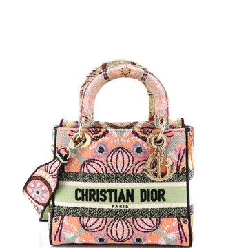 Christian Dior Lady D-Lite Bag Embroidered Canvas Medium