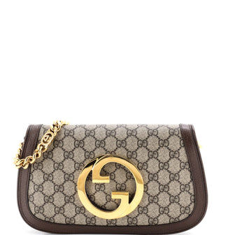 Gucci Blondie NM Chain Flap Bag GG Coated Canvas Small