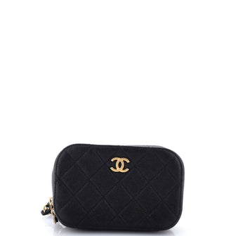 Chanel Zip Around Belt Bag Quilted Caviar