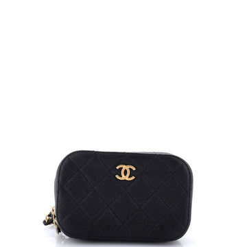 Chanel Zip Around Belt Bag Quilted Caviar