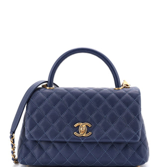 Chanel Coco Top Handle Bag Quilted Caviar Small