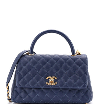 Chanel Coco Top Handle Bag Quilted Caviar Small